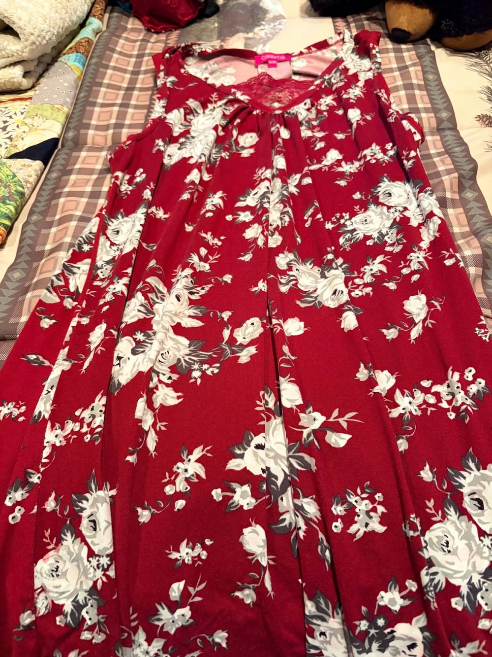 Women's Red Floral Nightie